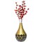 Decorative Modern Teardrop Shape Table Flower Vase with Black Honeycomb Design for Dining Table, Living Room or Bedroom